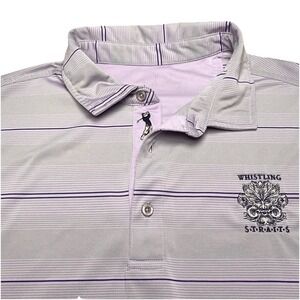 Whistling Straits Bobby Jones Polo XL Mens Golf Purple Gray Stripe